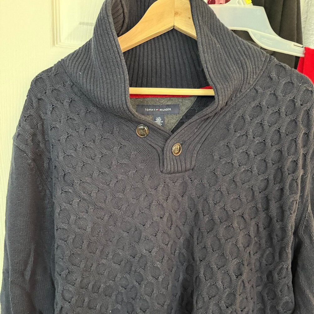 Tommy Hilfiger Black Textured Sweater